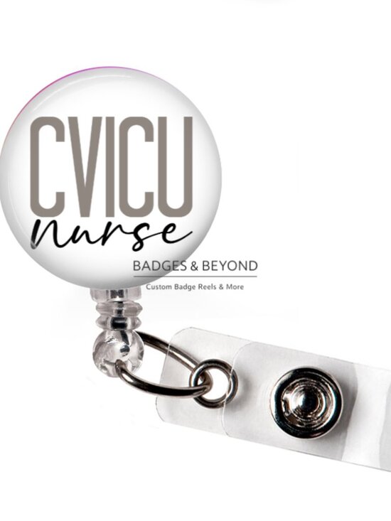 Handmade Accessories - ❤️🩺 CVICU Nurse Badge Reel | Cardiac ICU RN Retractable ID Holder
